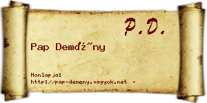 Pap Demény névjegykártya
